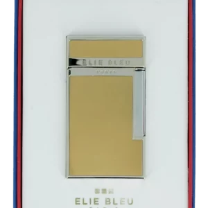 Briquet Elie Bleu Diamond Jetflame Bicolore Or Brossé en boîte - Accessoire exclusif pour cigares.