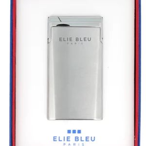 Briquet Elie Bleu J15 Laqué Monochrome Chrome en boîte - Accessoire haut de gamme.