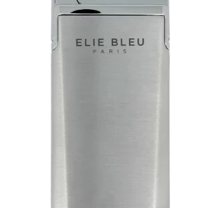 Briquet Elie Bleu J15 Laqué Monochrome Chrome, vue de face - Disponible en stock.