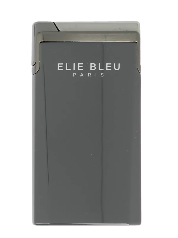 Briquet Elie Bleu J15 Laqué Monochrome Gris Gunmetal, vue de face - Disponible en stock.