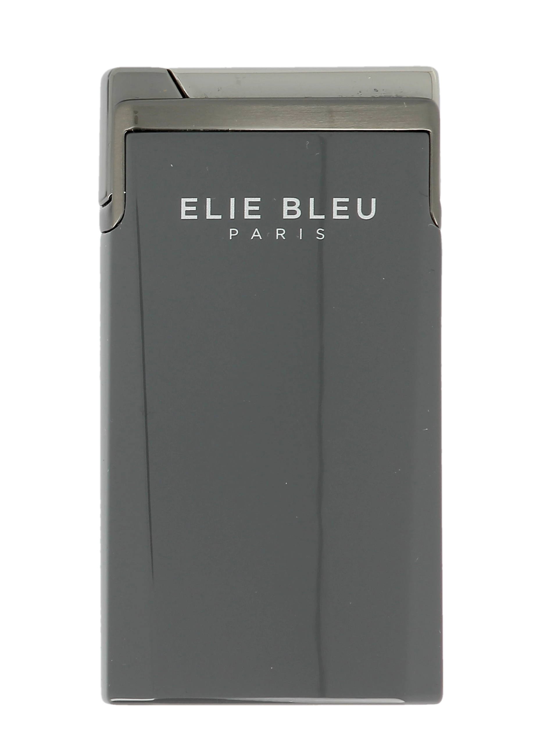 Briquet Elie Bleu J15 Laqué Monochrome Gris Gunmetal, vue de face - Disponible en stock.