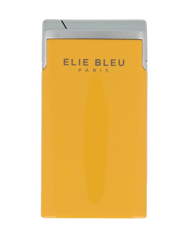 Briquet Elie Bleu J15 Laqué Monochrome Jaune, vue de face - En stock.