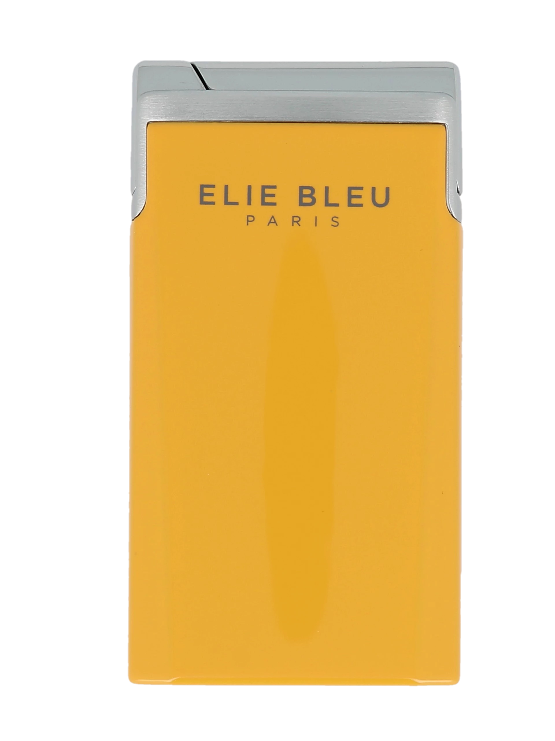 Briquet Elie Bleu J15 Laqué Monochrome Jaune, vue de face - En stock.