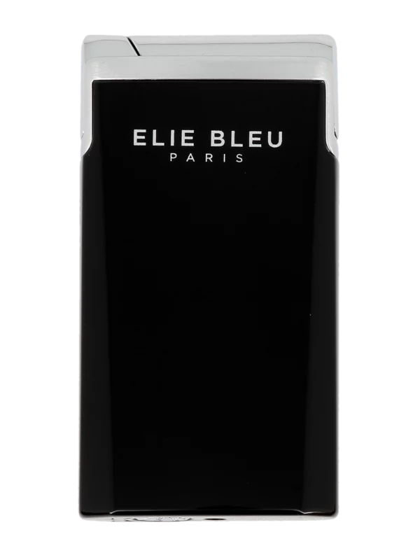 Briquet Elie Bleu J15 Laqué Monochrome Noir, vue de face - Accessoire premium.