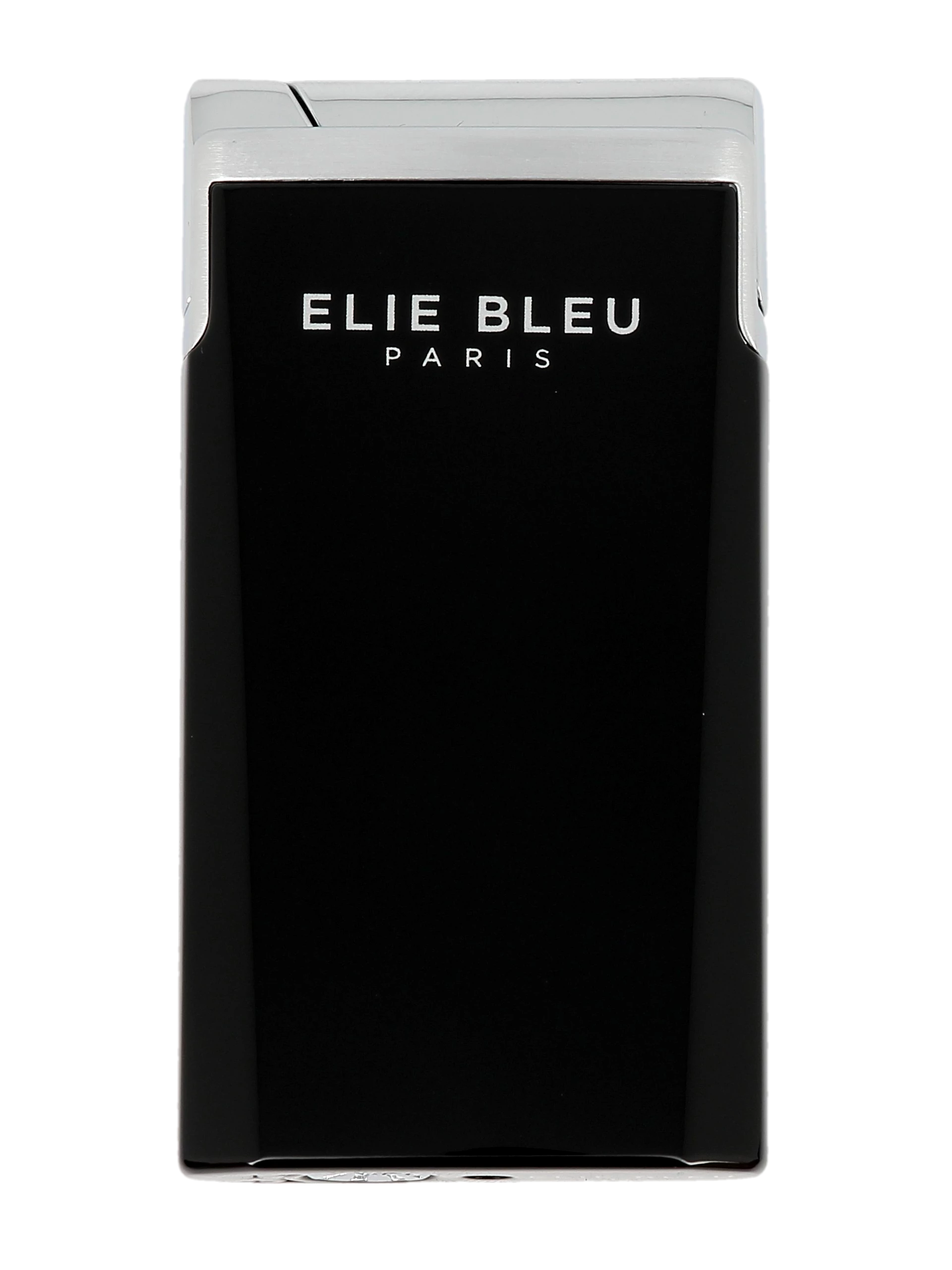 Briquet Elie Bleu J15 Laqué Monochrome Noir, vue de face - Accessoire premium.