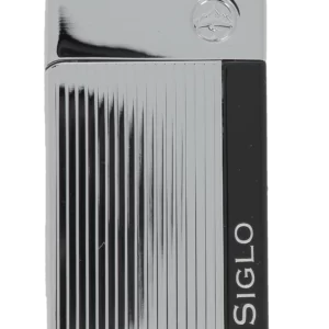 Briquet Siglo Chrome Haute Altitude Bandes Électriques, vue de face - Accessoires de cigares premium