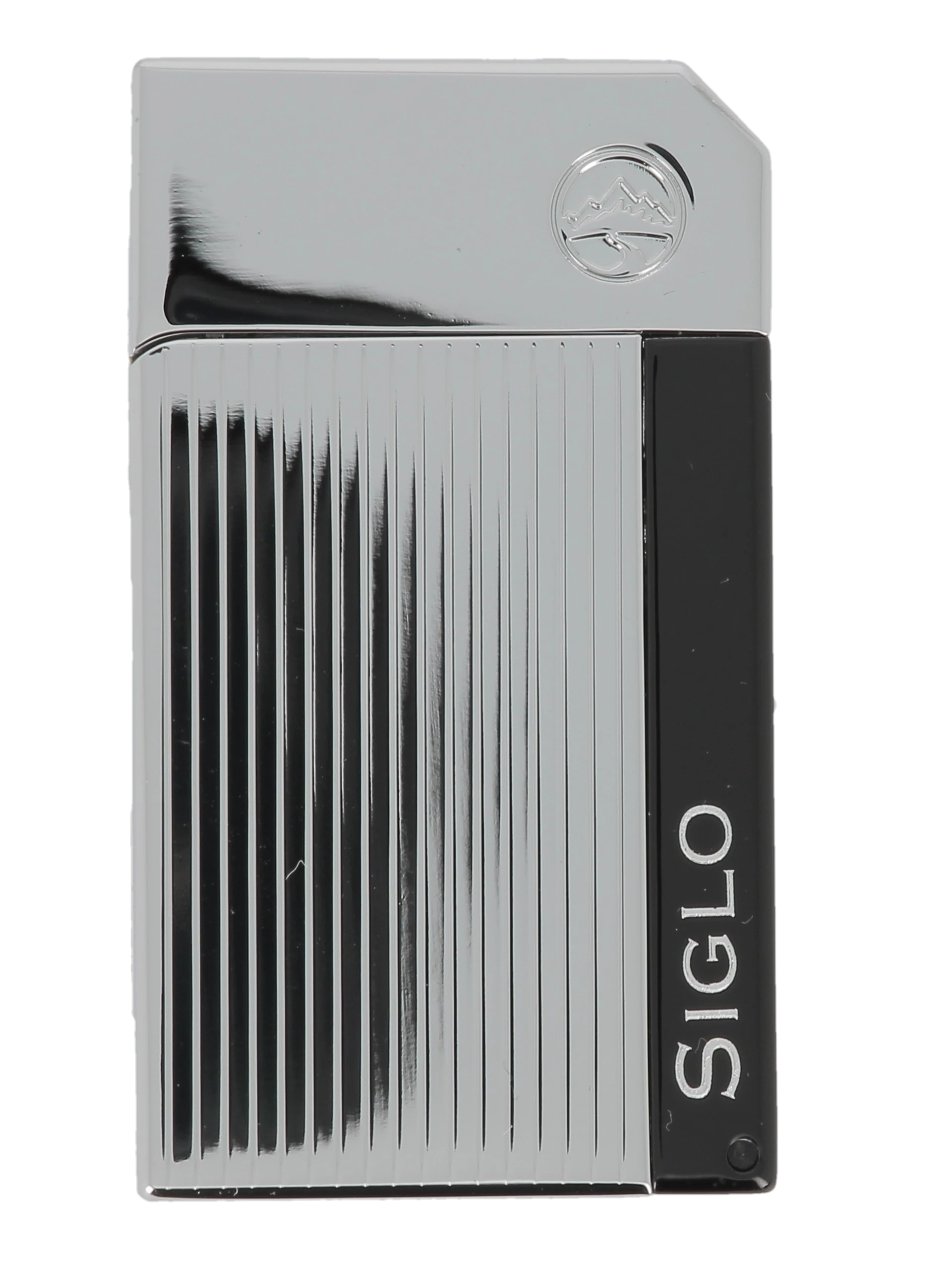 Briquet Siglo Chrome Haute Altitude Bandes Électriques, vue de face - Accessoires de cigares premium