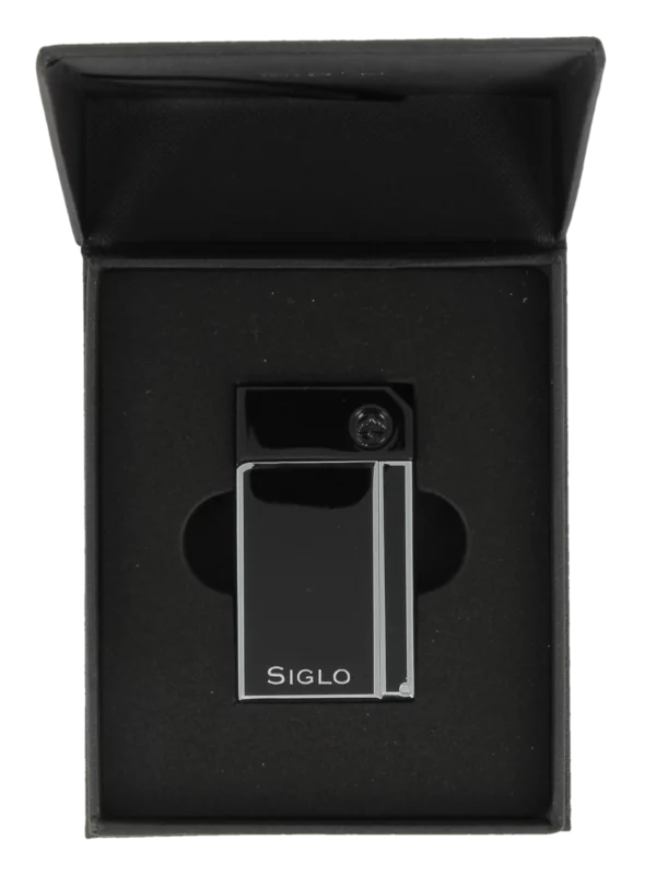 Briquet Siglo Chrome Haute Altitude Noir Obsidian en boîte - Accessoire de cigares A La Civette.