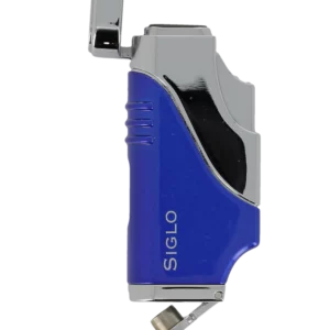 Briquet Siglo Triple Flamme Bleu ouvert - Coupe-cigares Flamme puissante pour cigares.