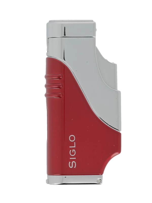 Briquet Siglo Triple Flamme Rouge, vue de face - Flamme performante pour cigares.