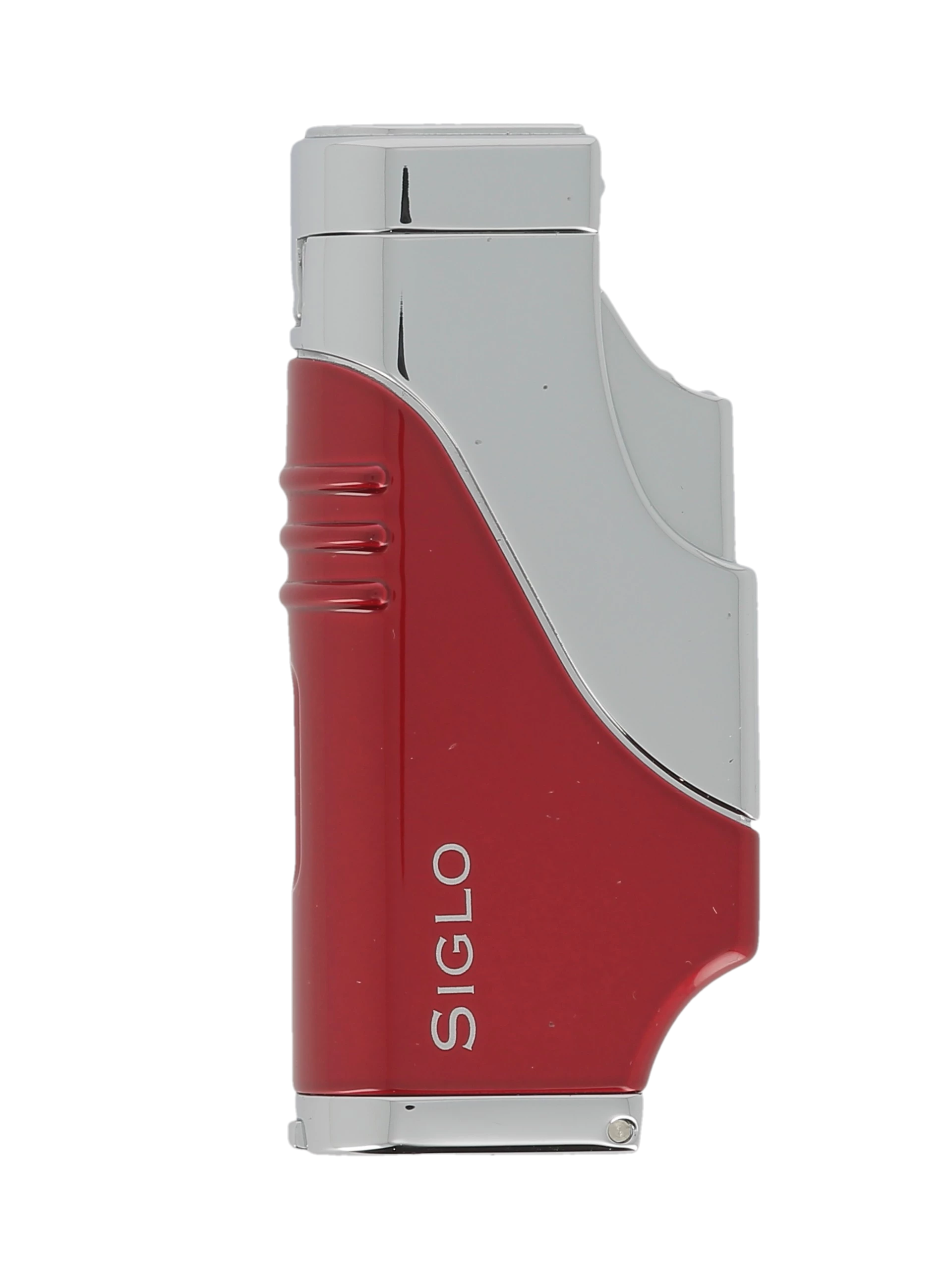 Briquet Siglo Triple Flamme Rouge, vue de face - Flamme performante pour cigares.