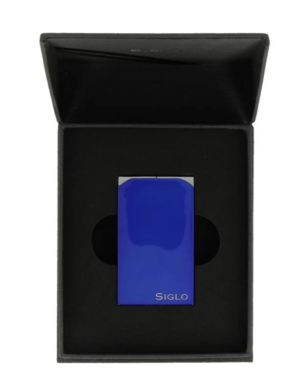 Briquet Siglo Twin Flames Bleu en boîte - Accessoire de luxe pour cigares A La Civette.