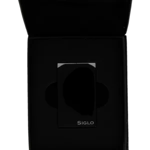 Briquet Siglo Twin Flames Noir en boîte - Accessoire de luxe pour cigares.