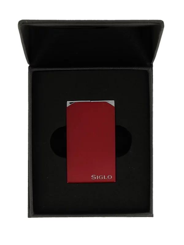 Briquet Siglo Twin Flames Rouge en boîte - Accessoire de luxe pour cigares.