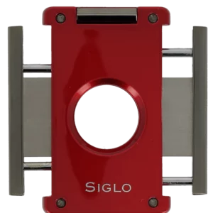 Coupe-Cigares Switch Blade du Coffret Siglo Rouge, ouvert - Précision de coupe.