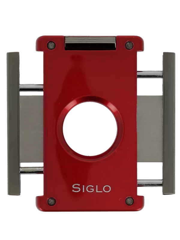 Coupe-Cigares Switch Blade du Coffret Siglo Rouge, ouvert - Précision de coupe.