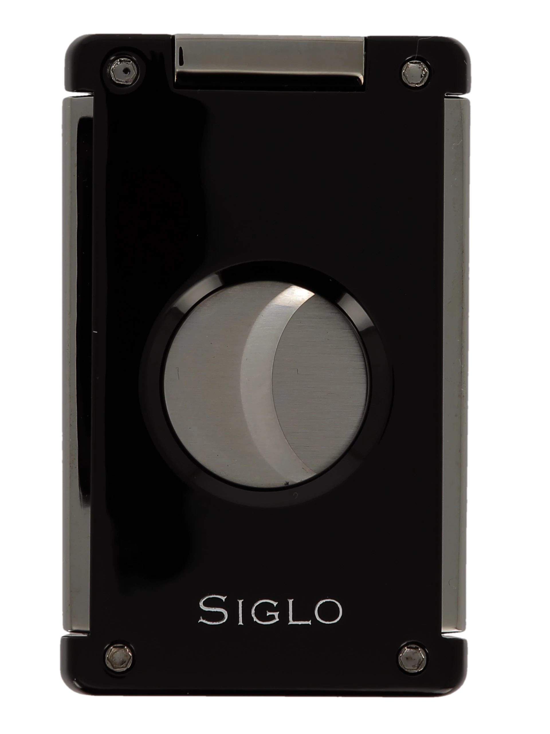 Coupe-cigares Siglo Switch Blade Noir, vue de face - Accessoire de précision.