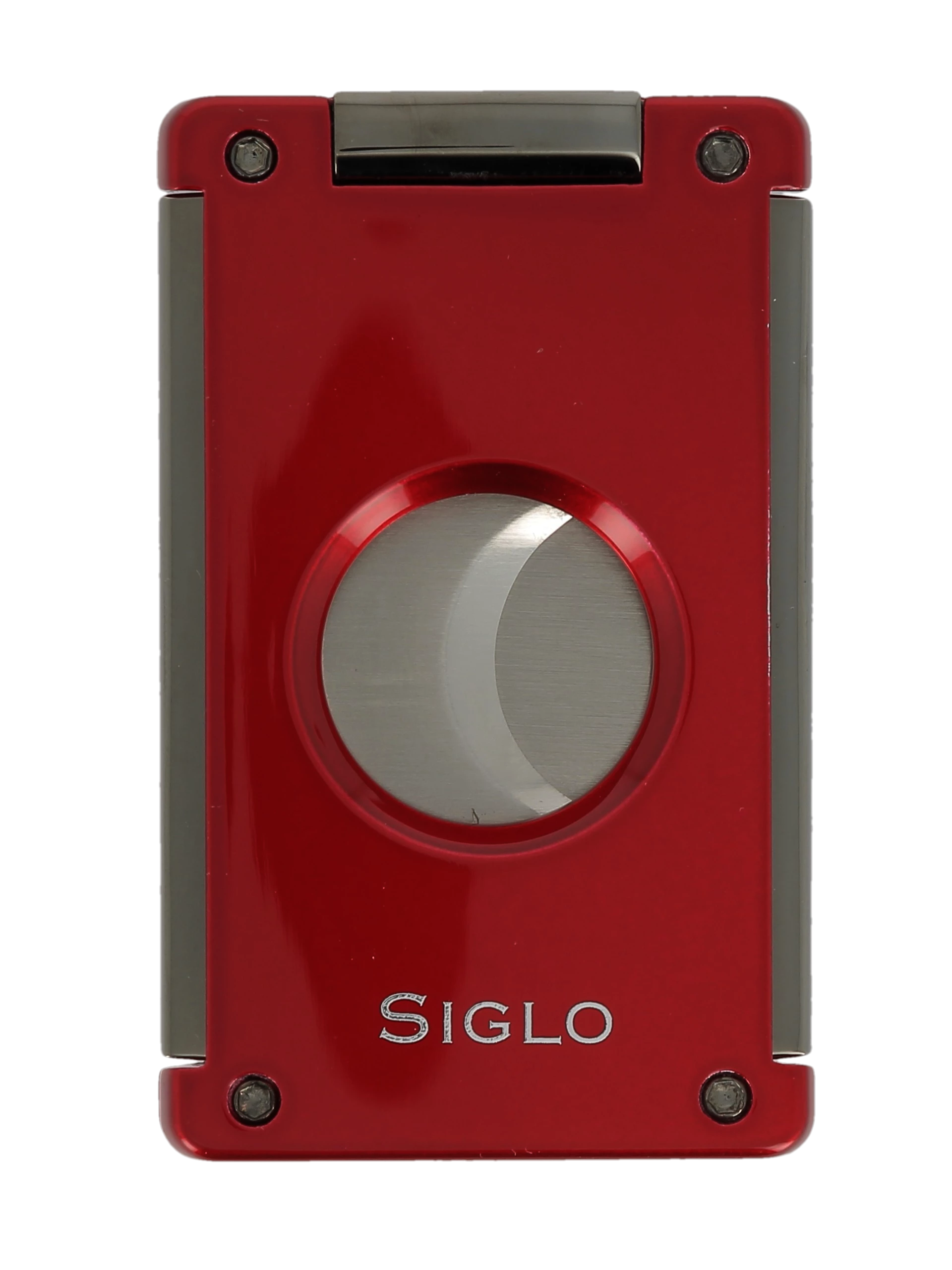 Coupe-cigares Siglo Switch Blade Rouge, vue de face - Accessoire de précision.