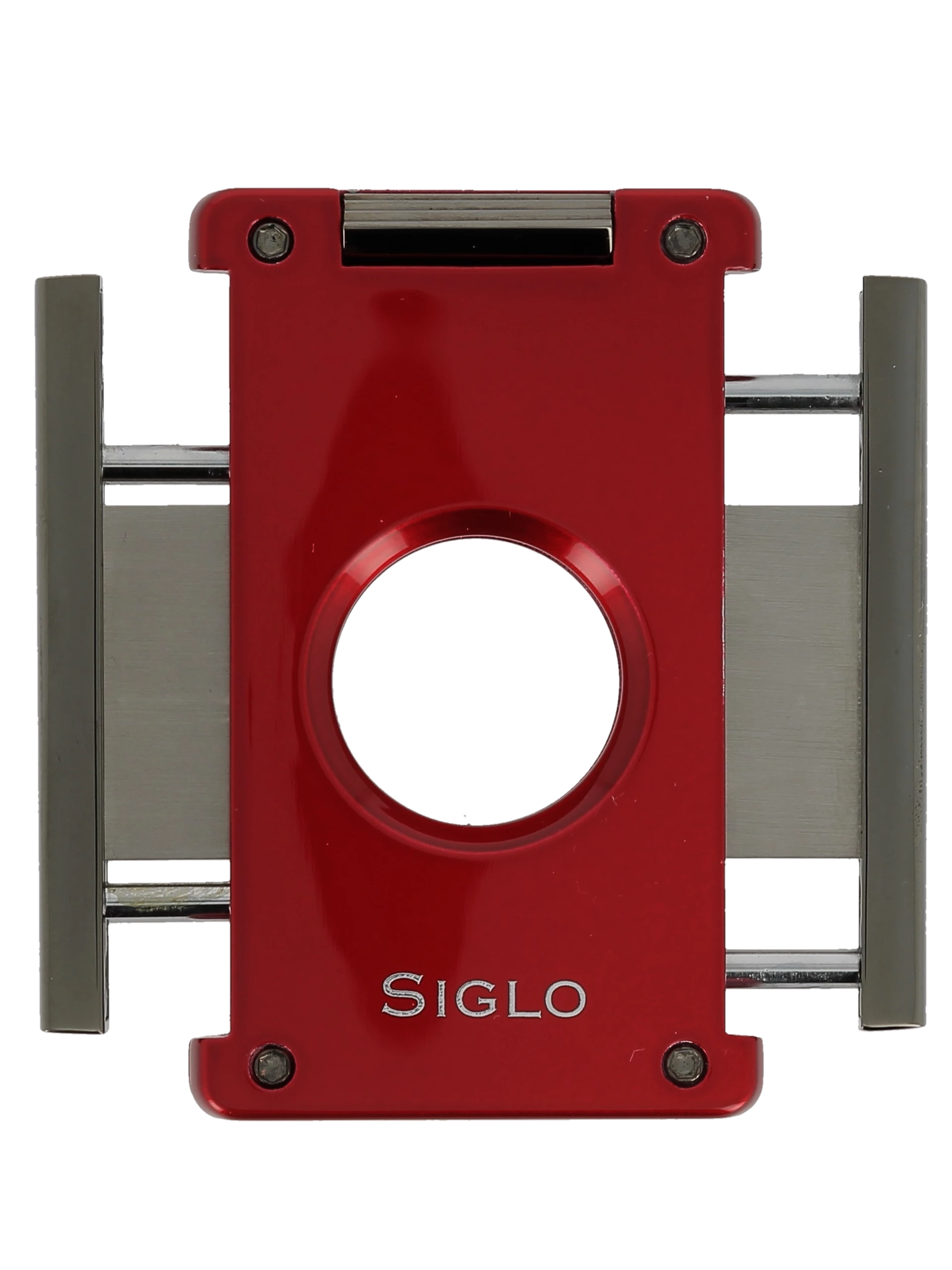 Coupe-cigares Siglo Switch Blade Rouge, ouvert - Accessoire de précision.