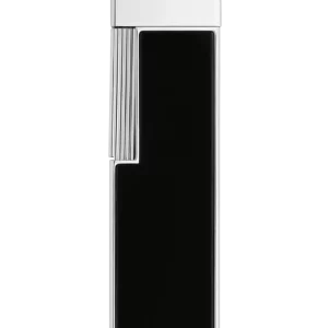 Vue arrière du briquet S.T. Dupont Twiggy, finition laque noire, un modèle ultrafin et élégant.