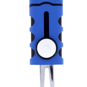 Briquet Vector Caddie bleu mat, ouvert - Accessoire de luxe pour fumeurs.