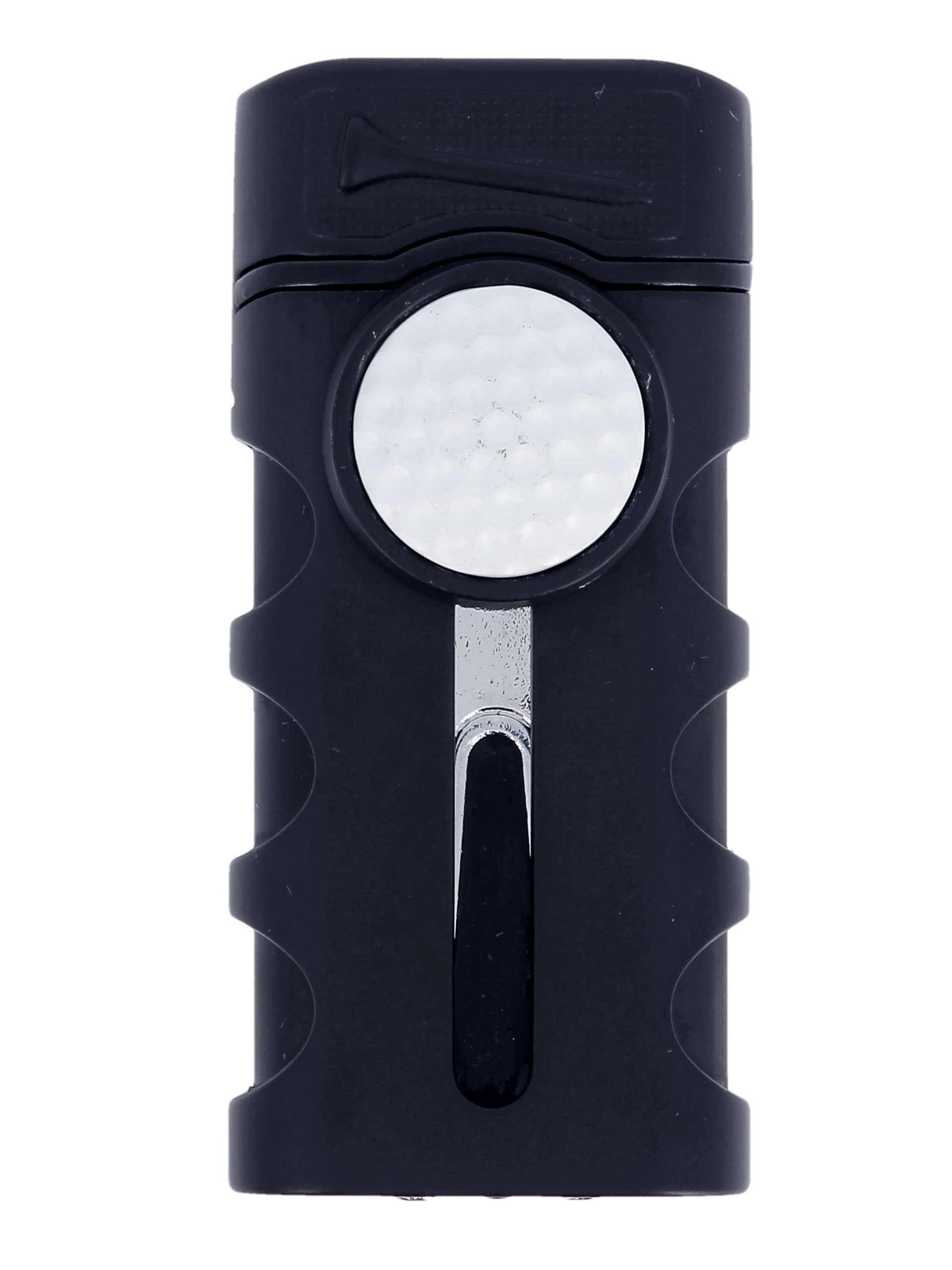 Briquet Vector Caddie noir mat, vue de face - Accessoire élégant.