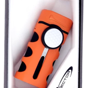 Briquet Vector Caddie orange mat en boîte - Accessoire moderne pour cigares.