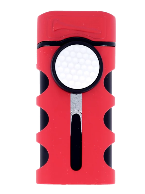 Briquet Vector Caddie rouge mat, vue de face - Accessoire de luxe.