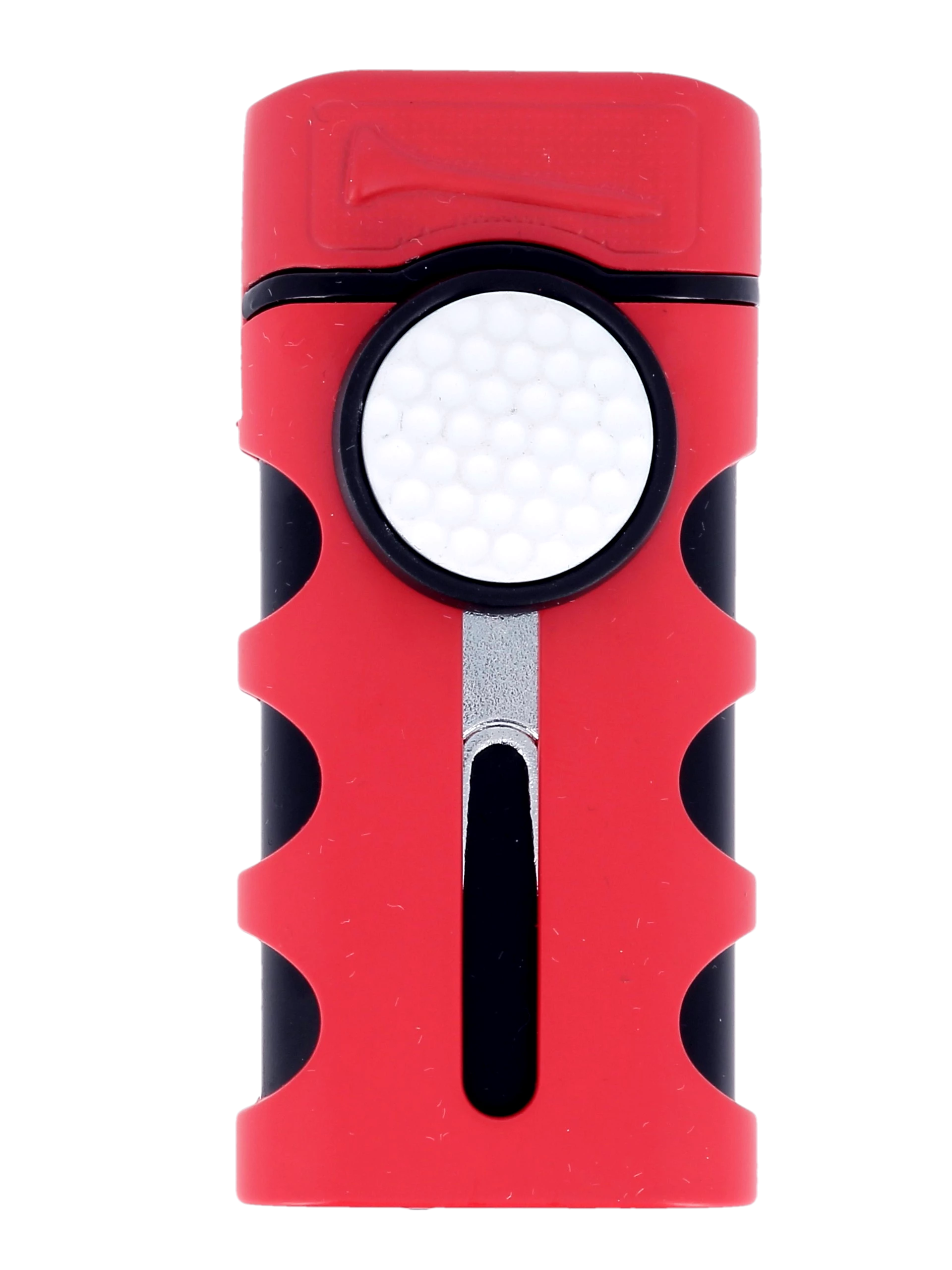 Briquet Vector Caddie rouge mat, vue de face - Accessoire de luxe.