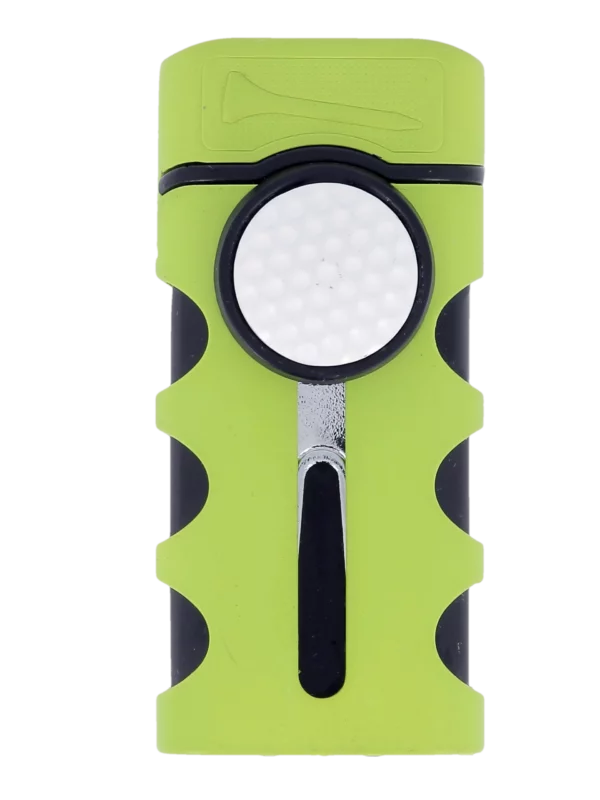 Briquet Vector Caddie vert mat, vue de face - Accessoire de luxe pour cigares.