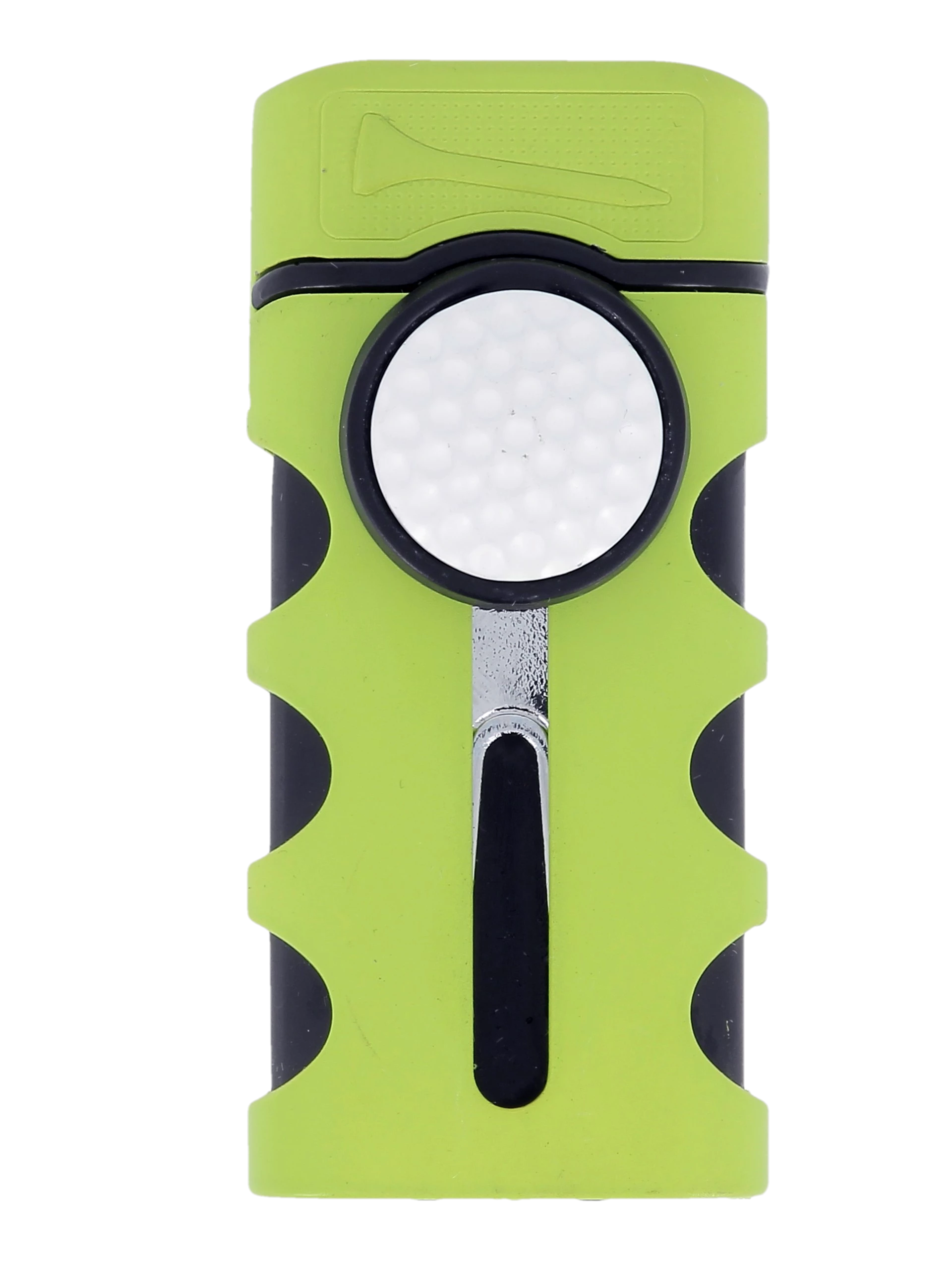 Briquet Vector Caddie vert mat, vue de face - Accessoire de luxe pour cigares.