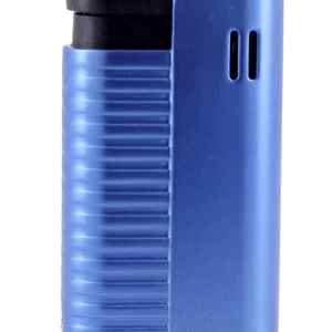 Briquet Vector Hammer bleu métallique, vue de dos - Accessoire élégant.