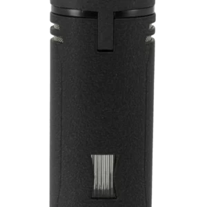 Briquet Vector Ironquad crackle noir mat, vue de dos - Accessoire de qualité.