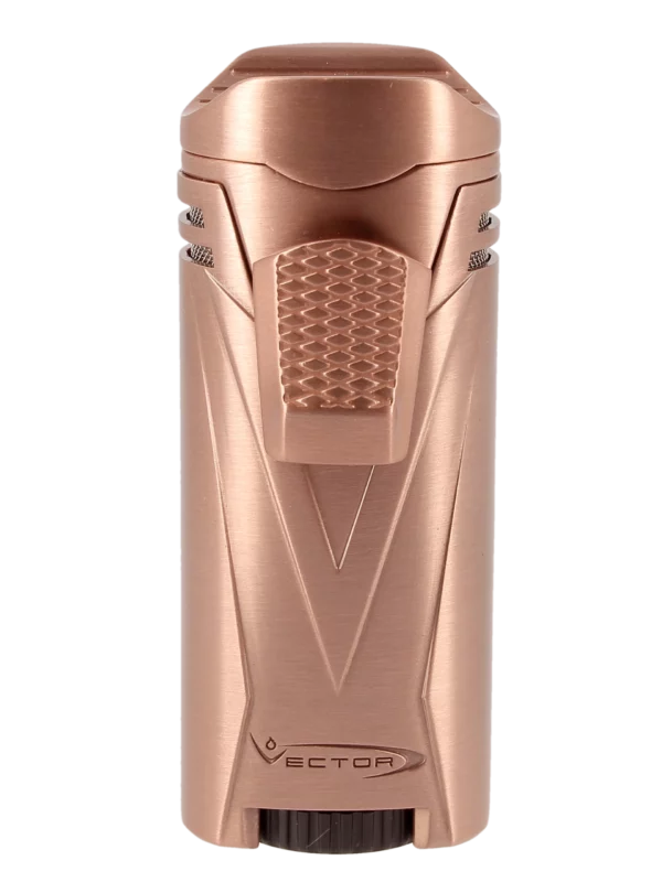 Briquet Vector Ironquad or rose satin, vue de face - En stock chez A La Civette.