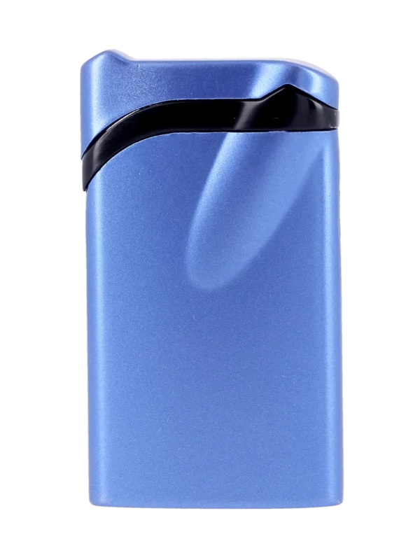 Briquet Vector Ultra bleu métal, vue de dos - Accessoire premium.