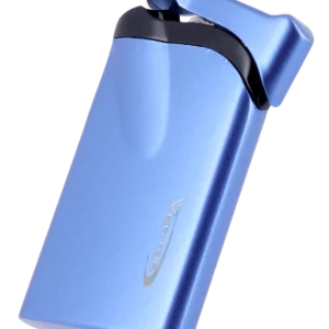 Briquet Vector Ultra bleu métal, ouvert - Accessoire de qualité.