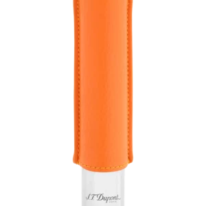 A-La-Civette-Accessoires-a-cigares-Etuis-a-cigares-S.T.Dupont-Etui-a-cigares-Cuir-graine-pleine-fleur-base-metal-chrome-orange-simple-face