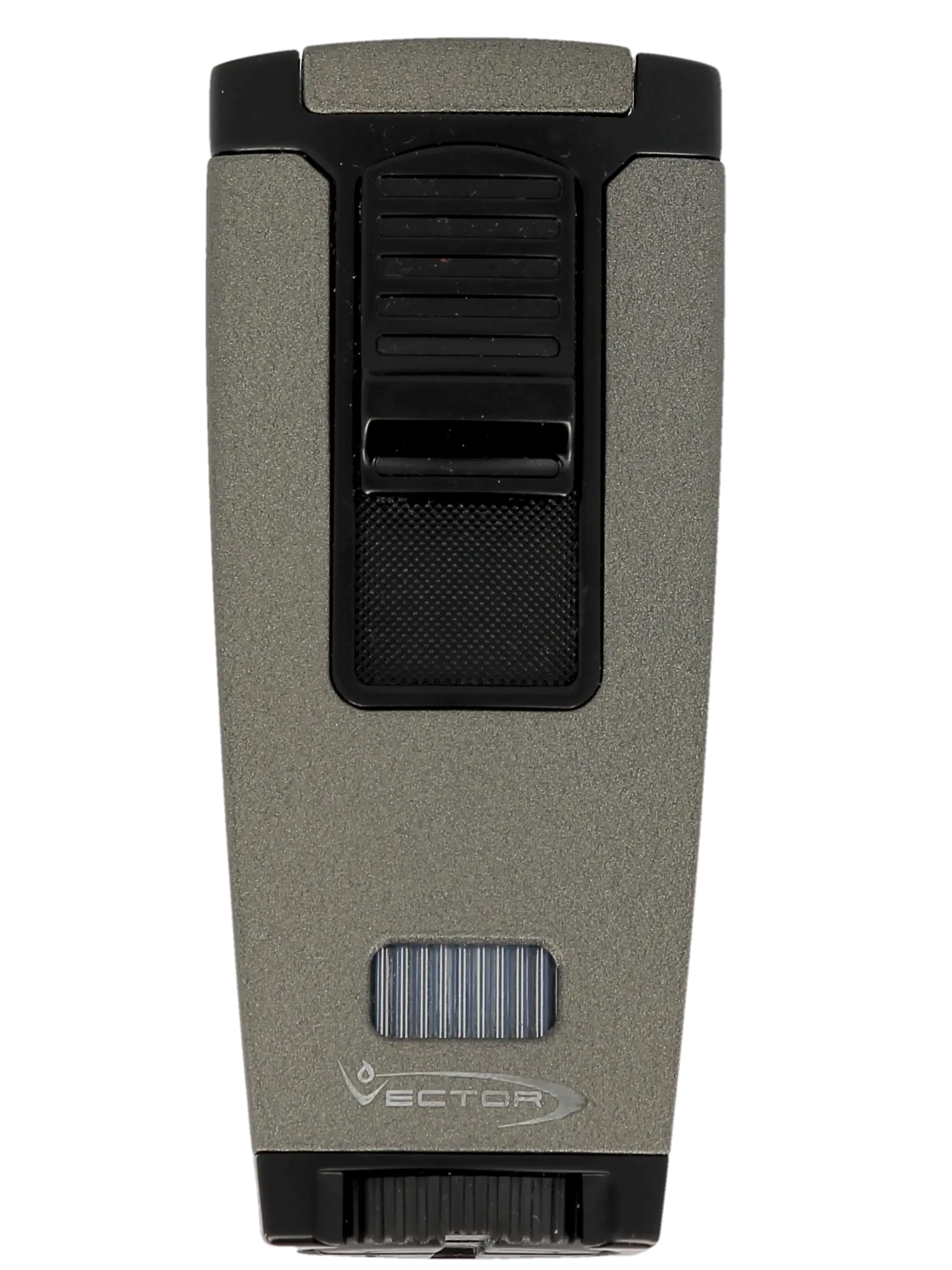 Face avant du briquet Vector Apex gris cracklé, alliance d’élégance et de robustesse - A La Civette.