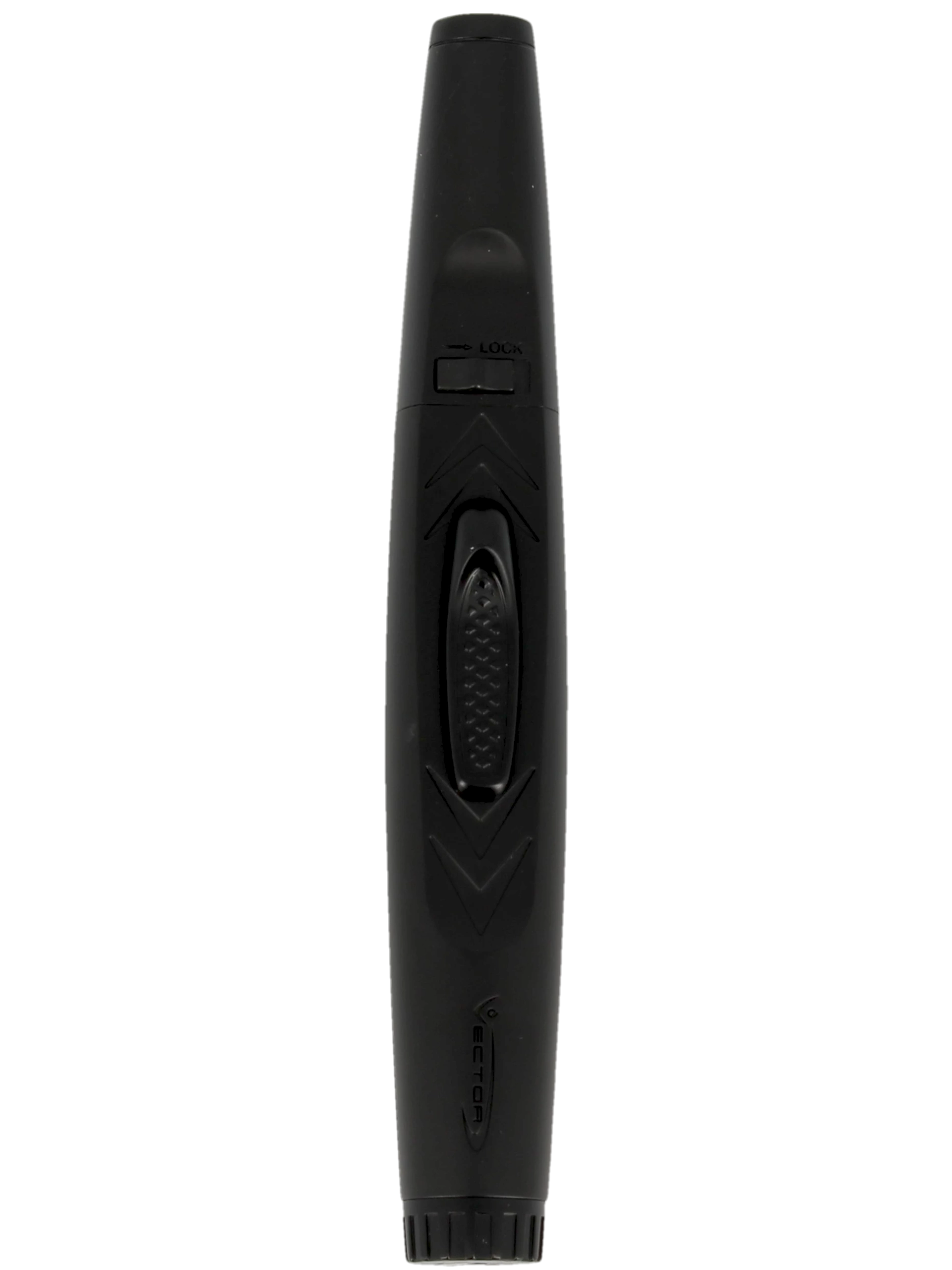 Face avant du briquet Vector Avenger noir, un design sobre et moderne - A La Civette.