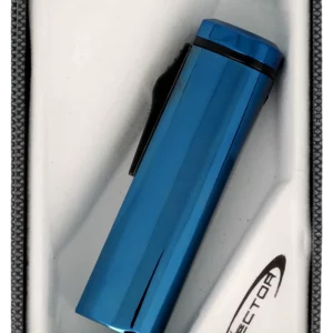 Briquet Vector Vlast bleu, présenté dans son coffret élégant - A La Civette.