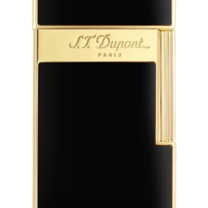Briquet S.T. Dupont Biggy laqué noir et or – vue de face - A La Civette.