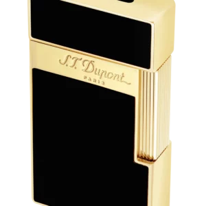 Briquet S.T. Dupont Biggy laqué noir et or – vue ouverte - A La Civette.