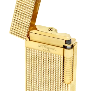 Briquet S.T. Dupont Le Grand Dupont Cling pointe de diamant or jaune – vue ouverte - A La Civette.