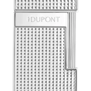 Briquet S.T. Dupont Slimmy pointe de diamant argenté – vue de face - A La Civette.
