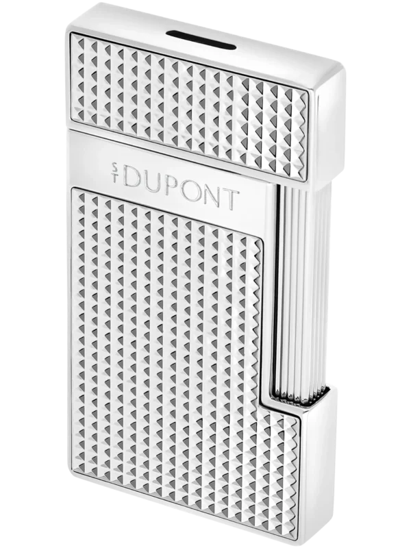 Briquet S.T. Dupont Slimmy pointe de diamant argenté – vue ouverte - A La Civette.