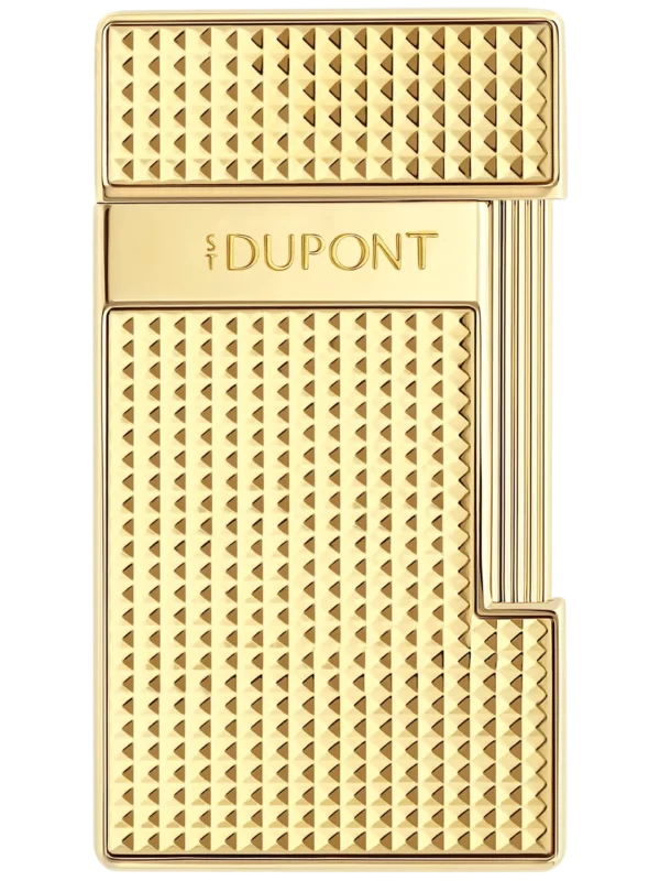 A-La-Civette-Accessoires-a-cigares-Briquets-S.T.Dupont-Slimmy-pointe-de-diamand-dore-face Briquet S.T. Dupont Slimmy pointe de diamant doré – vue de face - A La Civette.