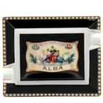 Face du Cendrier Alba noir Elie Bleu – Accessoire de prestige pour amateurs de cigares - A La Civette.