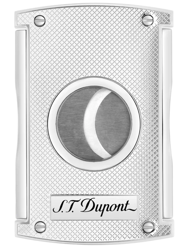 Coupe-cigare S.T. Dupont Maxijet guillotine chrome quadrillé – vue de face - A La Civette.