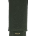 Face de l’étui à cigares Bosquet en cuir grainé Green Forest double – Accessoire haut de gamme - A La Civette.