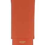 Face de l’étui à cigares Bosquet en cuir grainé orange double – Accessoire haut de gamme - A La Civette.